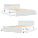 vidaXL Cadre de lit avec tête de lit blanc 120x190cm bois d'ingénierie