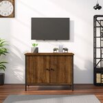 vidaXL Meuble TV avec portes chêne marron 60x35x45cm bois d'ingénierie