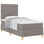 vidaXL Lit ressort avec matelas taupe 90x200 cm tissu