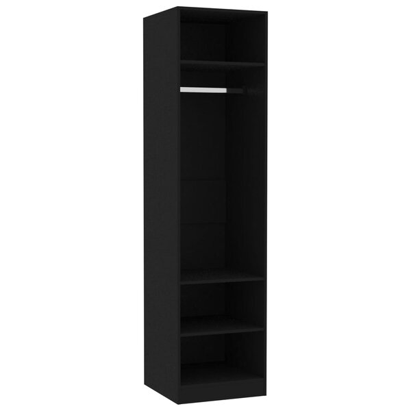 vidaXL Garde-robe Noir 50x50x200 cm Bois d'ingénierie