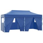 vidaXL Tente de réception pliable avec 4 parois 3x6 m Acier Bleu