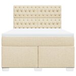 vidaXL Sommier à lattes de lit avec matelas Crème 140x190 cm Tissu