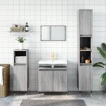 vidaXL Ensemble d'armoires de salle de bain 3 Pièces sonoma gris