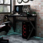 vidaXL Bureau de jeu avec pieds en forme de K Noir 110x60x75 cm