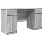 Bureau vidaXL Gris Sonoma 140x49x76 cm en bois d'ingénierie