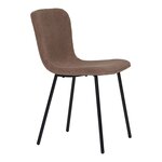 2 chaises de salle à manger en fourrure artificielle marron pieds noirs