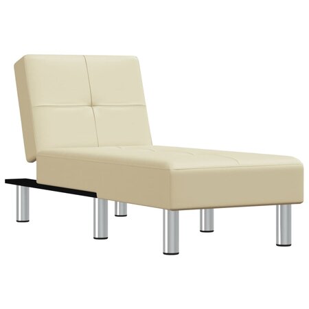 vidaXL Chaise longue crème similicuir