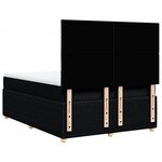 vidaXL Sommier à lattes de lit avec matelas Noir 140x200 cm Tissu