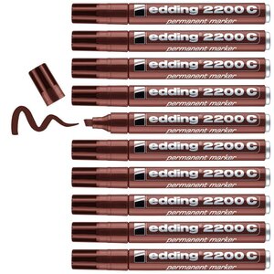 Marqueur Permanent 2200C Corps Aluminium Marron 1-5 mm x 10 EDDING