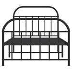 vidaXL Cadre de lit métal avec tête de lit/pied de lit noir 107x203 cm