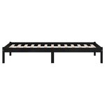 vidaXL Cadre de lit Noir Bois de pin massif 100x200 cm