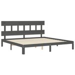 vidaXL Cadre de lit avec tête de lit gris 200x200 cm bois massif