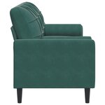 vidaXL Canapé 3 places avec oreillers vert foncé 180 cm velours