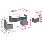 vidaXL Salon de jardin avec coussins 6Pièces mélange beige résine tressée
