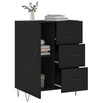 vidaXL Buffet noir 69 5x34x90 cm bois d'ingénierie