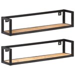 vidaXL Étagères murales 2 Pièces 80 cm Bois de manguier brut