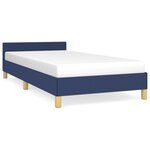 vidaXL Cadre de lit avec tête de lit Bleu 90x190 cm Tissu