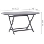 vidaXL Mobilier à dîner de jardin 7 Pièces Bois d'acacia massif Gris