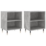 vidaXL Tables de chevet 2 Pièces gris béton 40x30x50 cm bois d'ingénierie