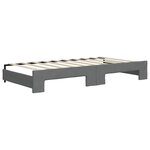 vidaXL Lit de jour avec gigogne et tiroirs gris foncé 90x190 cm tissu