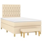 vidaXL Sommier à lattes de lit avec matelas crème 120x190 cm tissu