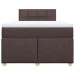 vidaXL Sommier à lattes de lit et matelas marron foncé 120x190cm tissu