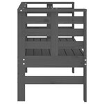 vidaXL Banc de jardin gris 111 5x53x71 cm bois massif de pin