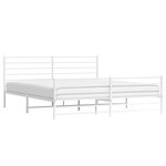 vidaXL Cadre de lit métal avec tête de lit/pied de lit blanc 180x200cm