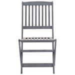 vidaXL Mobilier à dîner de jardin 5 Pièces Bois d'acacia massif Gris