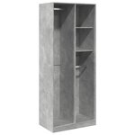 vidaXL Garde-robe gris béton 80x50x200 cm bois d'ingénierie