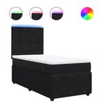 vidaXL Sommier à lattes de lit avec matelas Noir 90x200 cm Velours