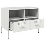 vidaXL Meuble TV blanc 68x39x50 5 cm acier laminé à froid