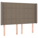vidaXL Sommier à lattes de lit matelas et LED Taupe 140x190 cm Tissu