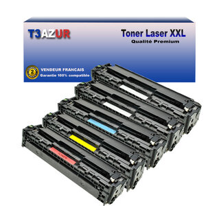 T3AZUR - Lot de 5 Toners compatibles avec Canon 718 pour Canon LBP-7680CDN LBP-7680CX (Noir+Couleur)