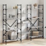 vidaXL Bibliothèque sonoma gris 160x28 5x136 5 cm bois d'ingénierie