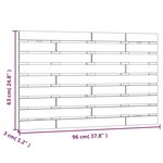vidaXL Tête de lit murale Gris 96x3x63 cm Bois massif de pin