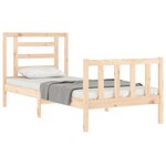 vidaXL Cadre de lit avec tête de lit 90x200 cm bois massif