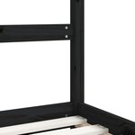 vidaXL Cadre de lit pour enfants noir 90x200 cm bois de pin massif