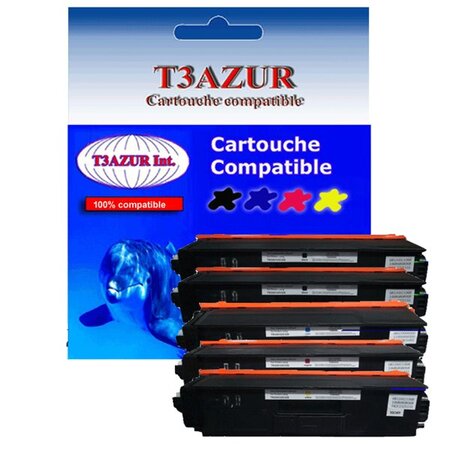 5 Toners compatibles avec Brother TN325 TN326 TN329 pour Brother HL4140CN, HL4150CDN -T3AZUR