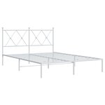 vidaXL Cadre de lit métal avec tête de lit blanc 135x190 cm