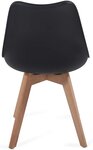 Lot de 8 chaises de salle à manger scandinaves assise rembourré pieds en bois hêtre rétro chaise pour salon chambre cuisine bureau noir 01_0000724