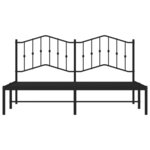 vidaXL Cadre de lit métal avec tête de lit noir 183x213 cm
