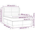 vidaXL Sommier à lattes de lit avec matelas Noir 140x200 cm Tissu