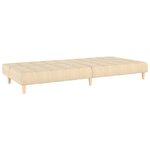 vidaXL Canapé-lit à 2 places crème tissu