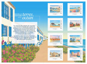 Collector 8 timbres - Nouvelle Aquitaine - Entre terres & océan - Lettre Verte