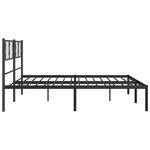 vidaXL Cadre de lit métal avec tête de lit noir 183x213 cm
