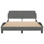 vidaXL Cadre de lit sans matelas gris foncé 140x200 cm tissu