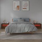 vidaXL Tables de chevet 2 Pièces avec LED chêne marron 60x35x40 cm