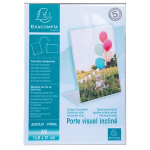 Porte-visuel Incliné Vertical A5 - Cristal - X 30 - Exacompta