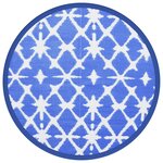 vidaXL Tapis d'extérieur bleu et blanc Ø160 cm PP